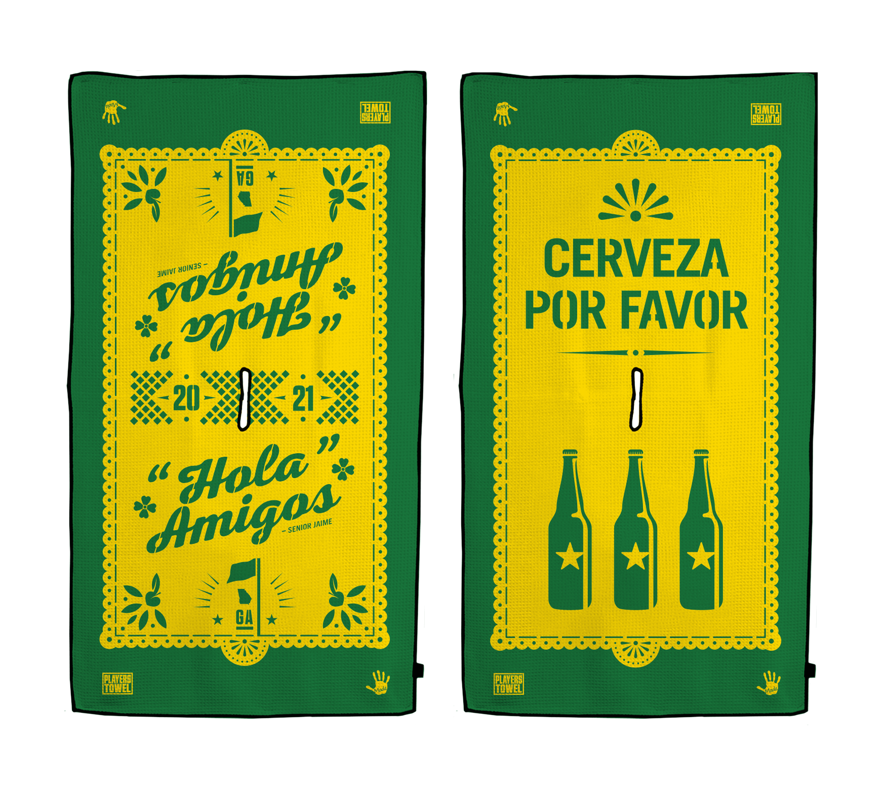 Gibbons Handmade Golf Towels "Hola Amigos" Golf Towel Patrick