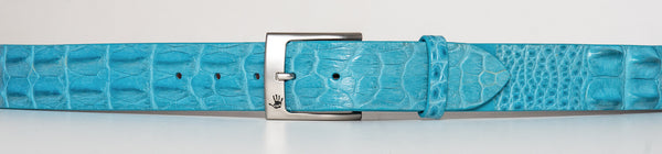 blue salt water crocodile belt