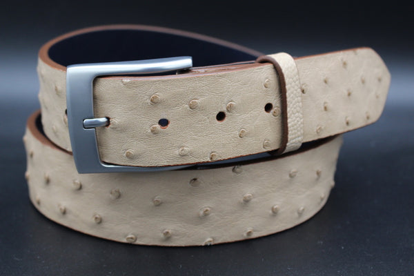 38" Sand Ostrich Belt