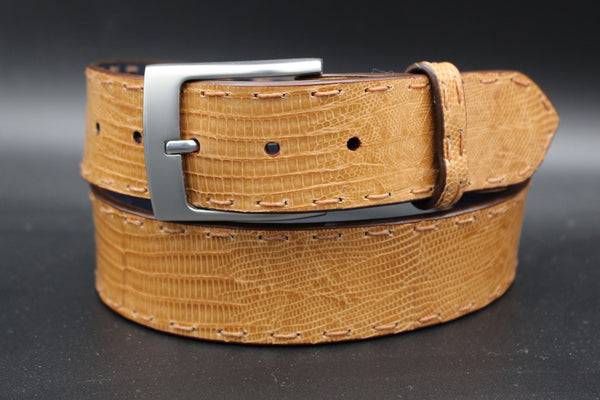 36" Sand Lizard Belt With Pick Stitching