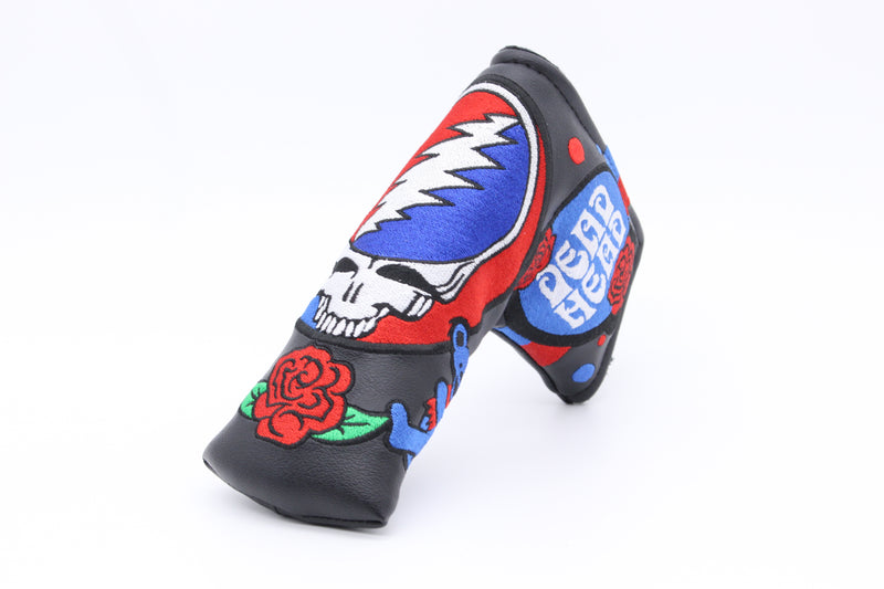 Dead Inspired - Leather Grateful Roses Golf Mallet Putter Head Cover - FREE  U.S. SHIPPING! - Phunky Threads