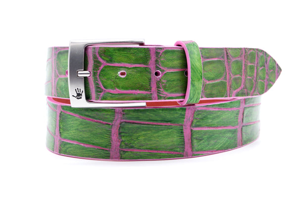 "Magnolia" Hand-Painted Belt