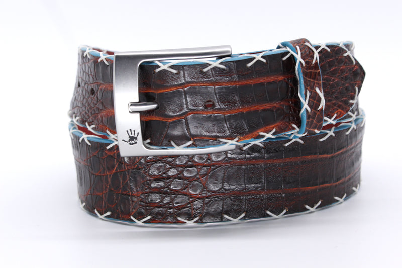 36" Cognac Sundance Colombian  Crocodile Belt