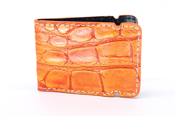 Hand Painted Alligator Cash Cover - Lava