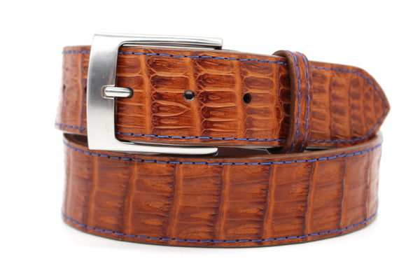 34" Cognac Caiman Crocodile Belt