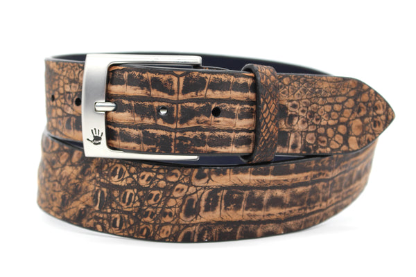 Coffee Colombian Crocodile Belt