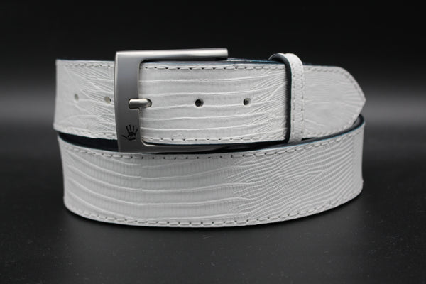 35" White Lizard Belt