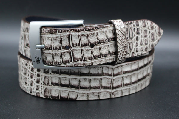 37" Colombian Crocodile Belt - Newspaper