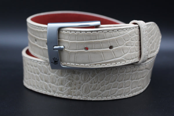 38" Beige Alligator Belt