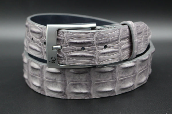 37" Grey Salt Water Crocodile  Belt