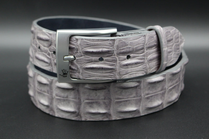 37" Grey Salt Water Crocodile  Belt