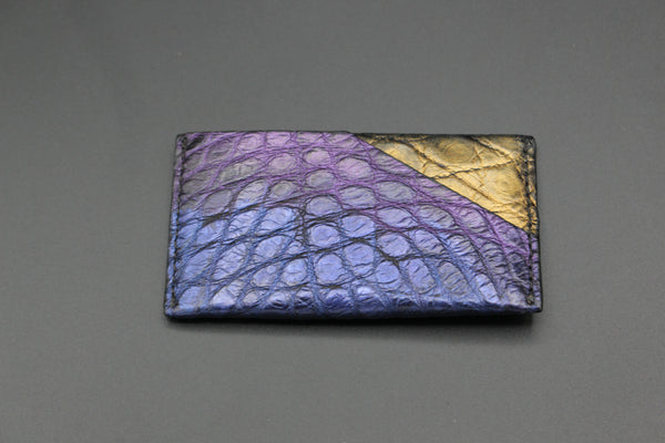 Alligator 2 Pocket Slim  Card Holder - Oil Spill