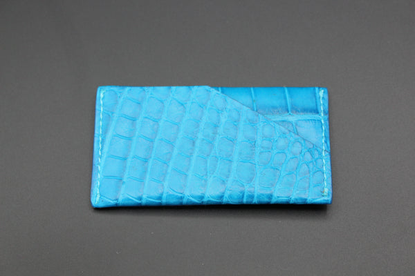 Alligator 2 Pocket Slim  Card Holder - Miami Blue