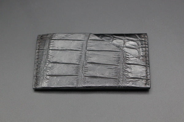 Alligator 2 Pocket Slim  Card Holder - Black
