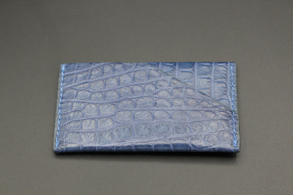Alligator 2 Pocket Slim  Card Holder - Blue Jean