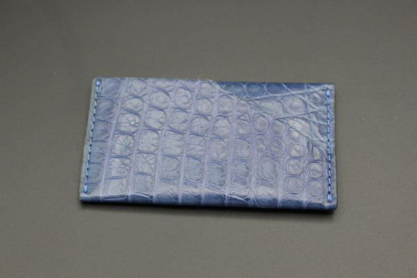 Alligator 2 Pocket Slim  Card Holder - Blue Jean