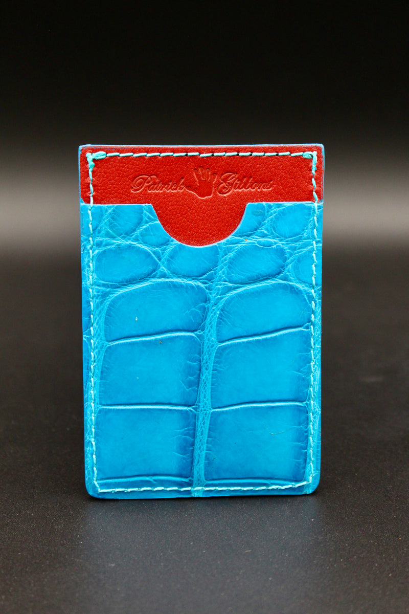 3 Pocket Card Holder - Gulf Blue Alligator