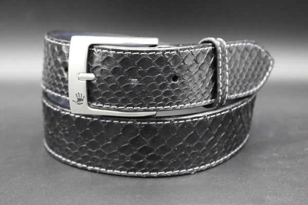 36" Black Python - Grey Stitching