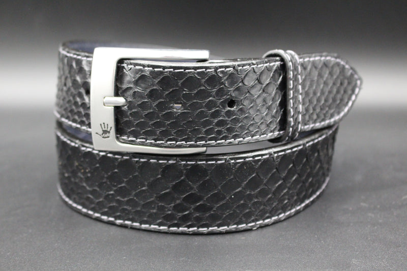 36" Black Python - Grey Stitching