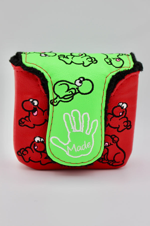 "Turds" Mallet Putter Cover Lime/Cherry