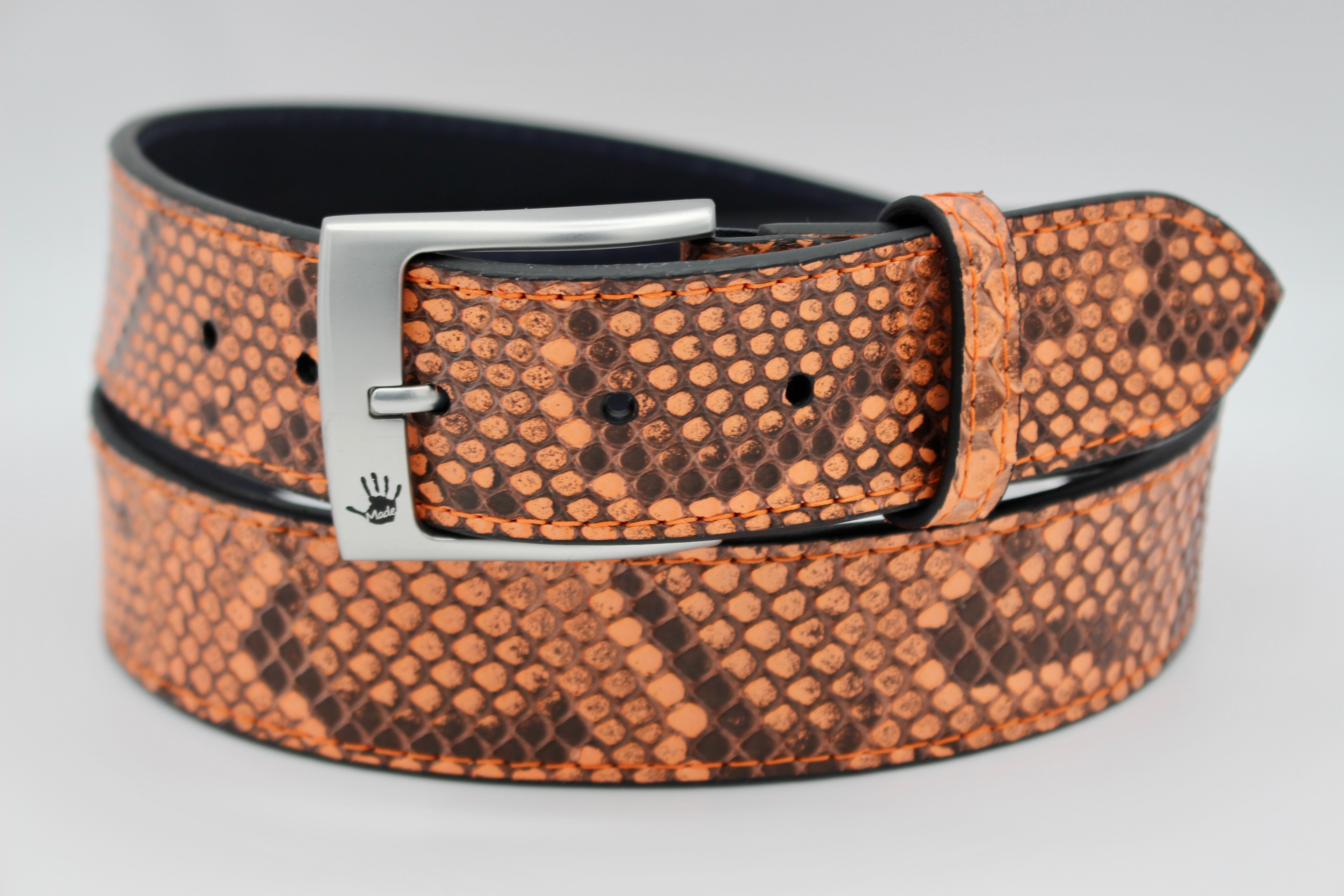 Trim-to-Fit Orange Python Belt – Patrick Gibbons Handmade