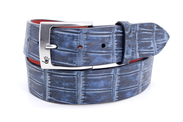 Suede Colombian Crocodile - Navy