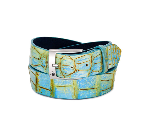 "Vintage Turquoise" Hand-Painted Belt