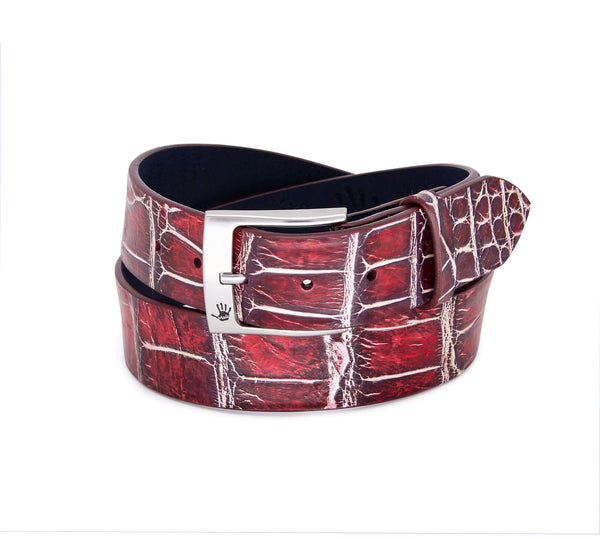 "Winter Cranberry" Hand-Painted Belt