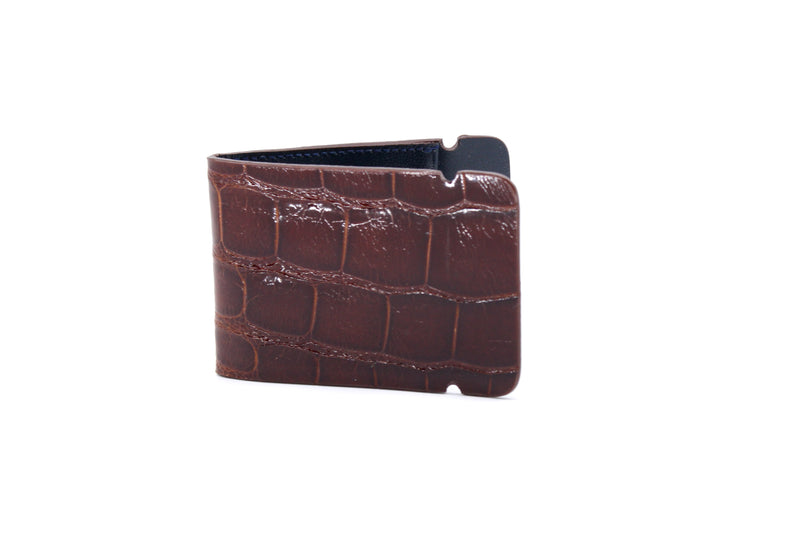 Chestnut Alligator Cash Cover - No Stitching