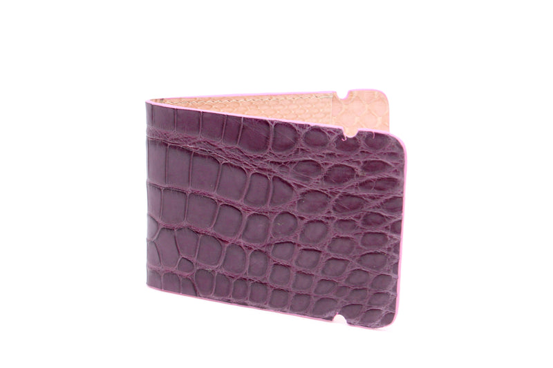 Purple Alligator Cash Cover - Peach Python Interior