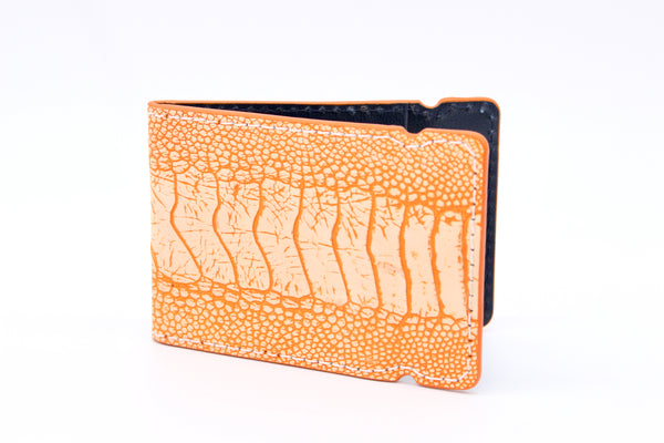 Orange Suede Ostrich Leg Cash Cover