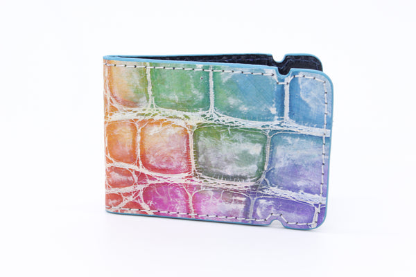 Hand Painted Alligator Cash Cover - Acid