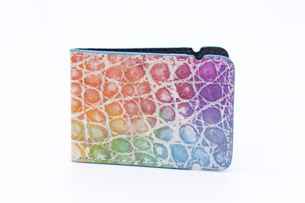 Hand Painted Alligator Cash Cover - Acid