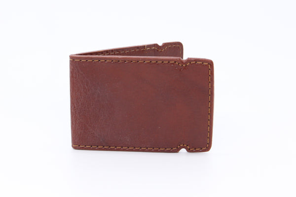 Italian Leather Cash Cover - Cognac