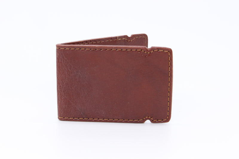 Italian Leather Cash Cover - Cognac