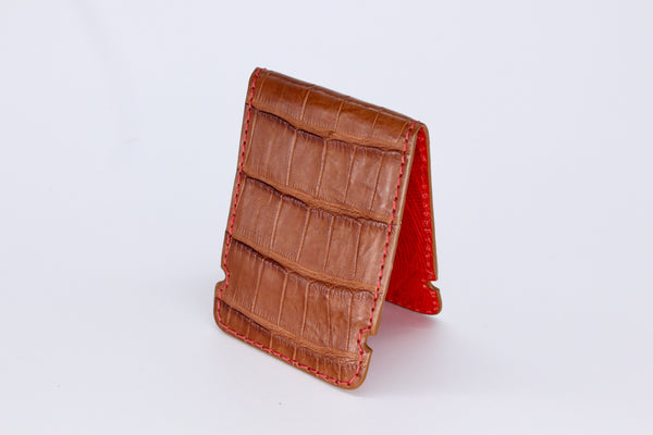 Cognac Alligator Cash Cover