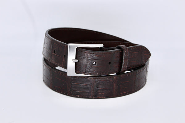 44" Brown Caiman Crocodile Belt