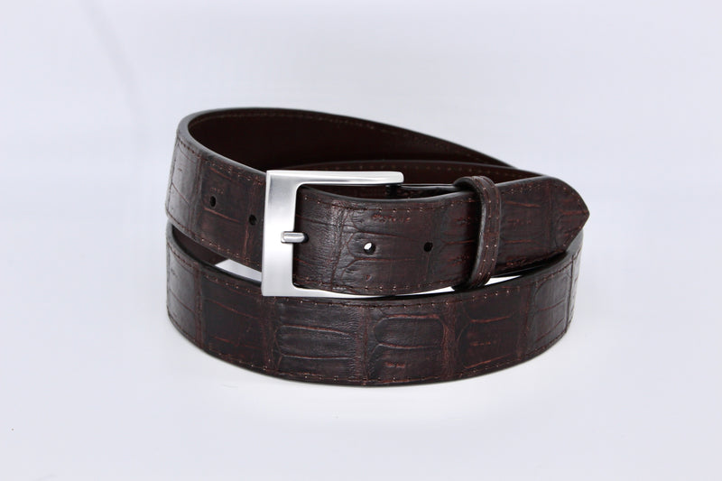 44" Brown Caiman Crocodile Belt