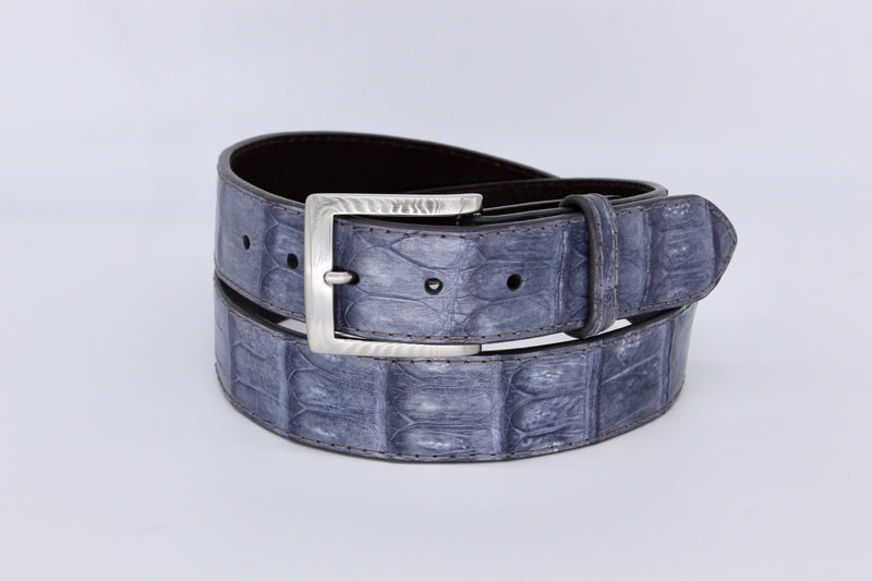 37.5" Grey Caiman Crocodile  Belt