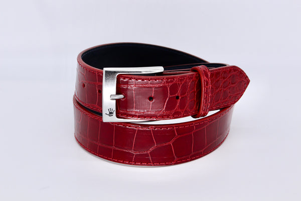 37.5"Red Glossy Alligator  Belt