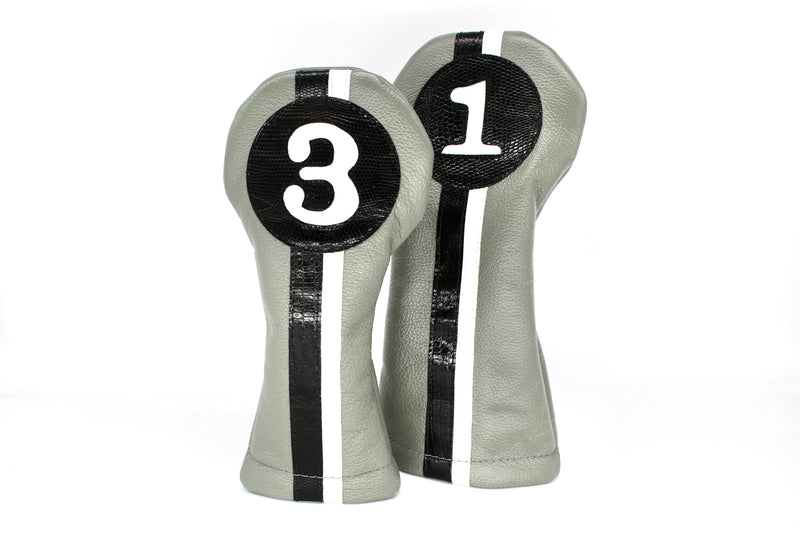 Grey Racer Lizard Head Cover Set