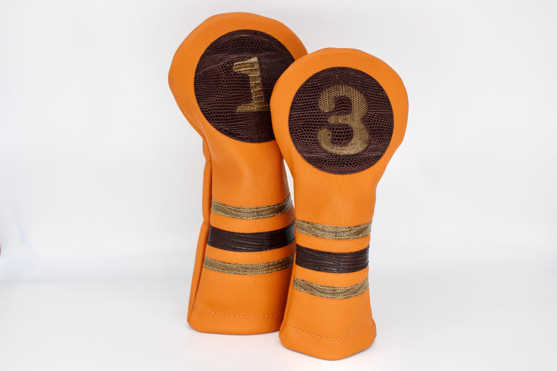 Orange Lizard Head Cover Set
