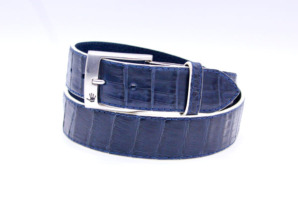 38" Navy Columbian Crocodile  Belt