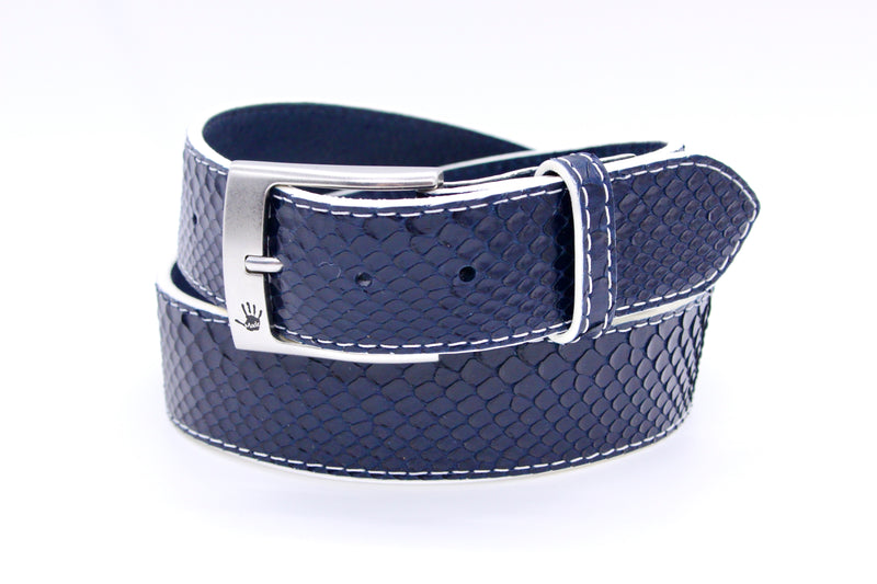 37" Navy Python  Belt