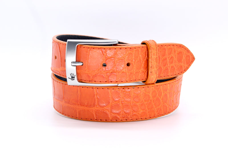 36" Orange Matte Alligator  Belt