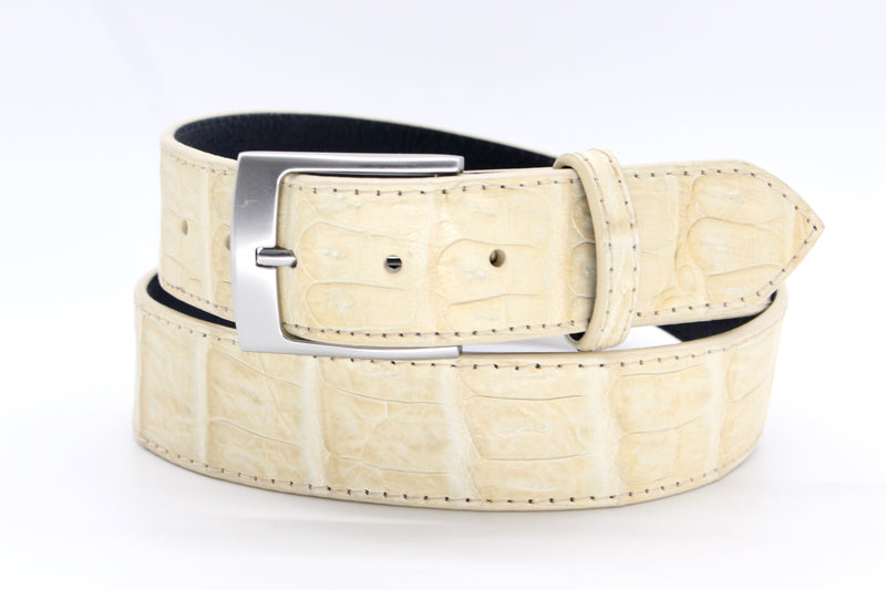 40" Bone Caiman Crocodile Belt