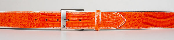 Orange columbian crocodile belt