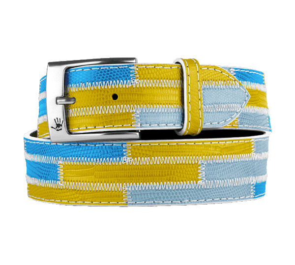 Men's Custom Lizard Brick Patchwork Belt
